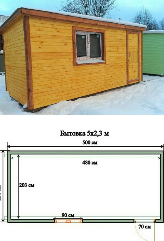 Дешевая бытовка 5 х 2,3 м